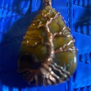 Teardrop Tiger’s eye adjustable Necklace